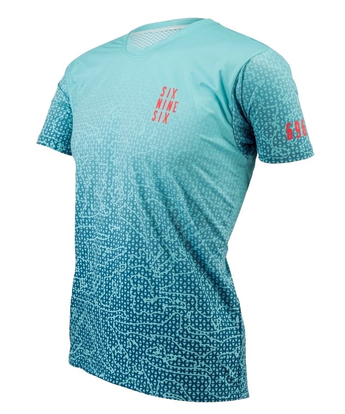 Herren Funktionslaufshirt Türkis - T-Shirt 696 – Bild 2