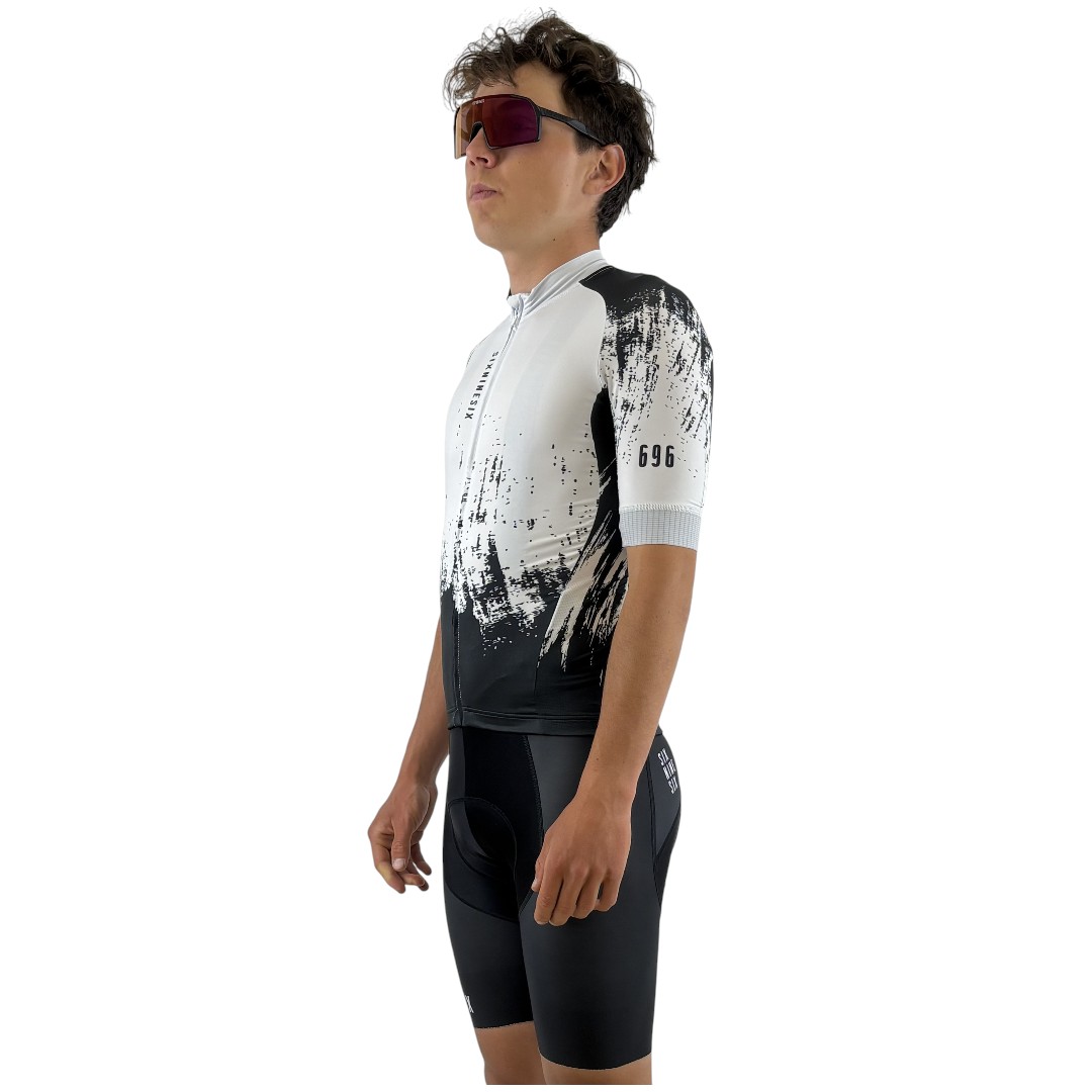 Fahrradtrikot ELITE weiß/schwarz - Sportswear 696